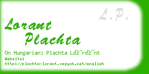 lorant plachta business card